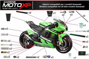 Aufkleber Satz kompatibel mit Kawasaki Zx10R 2021 - 2022 - MXPKAD14780