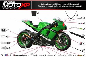 Kit Autocollants compatible avec Kawasaki Zx10R 2021 - 2022 - MXPKAD14778