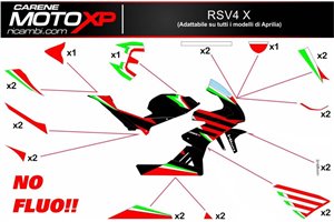 Kit adesivi compatibile con Aprilia RSV4 2009 - 2014 - MXPKAD11901