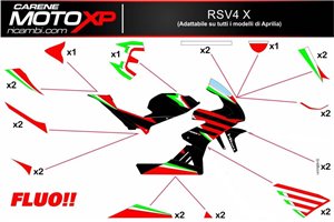 Kit adesivi compatibile con Aprilia RSV4 2009 - 2014 - MXPKAD11900