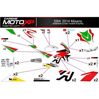 Aufkleber Satz kompatibel mit Aprilia RSV4 2009 - 2014 - MXPKAD8042