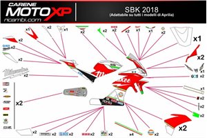 Sticker set compatible with Aprilia RSV4 2009 - 2014 - MXPKAD8041