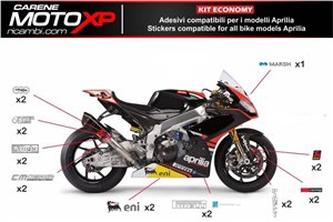Sticker set compatible with Aprilia RSV4 2009 - 2014 - MXPKAD8040