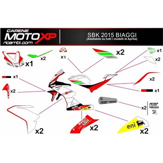 Aufkleber Satz kompatibel mit Aprilia RSV4 2009 - 2014 - MXPKAD8032