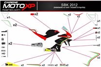 Sticker set compatible with Aprilia RSV4 2009 - 2014 - MXPKAD8029