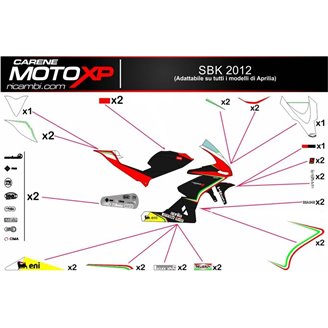 Kit adesivi compatibile con Aprilia RSV4 2009 - 2014 - MXPKAD8029