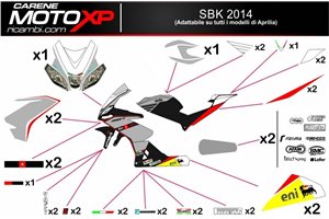 Kit de pegatinas compatible con Aprilia RSV4 2009 - 2014 - MXPKAD8022
