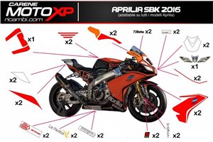 Kit Autocollants compatible avec Aprilia RSV4 2009 - 2014 - MXPKAD8021