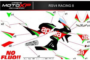 Kit Autocollants compatible avec Aprilia RSV4 2015 - 2020 - MXPKAD12782