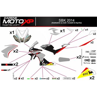 Aufkleber Satz kompatibel mit Aprilia RSV4 2015 - 2020 - MXPKAD8070