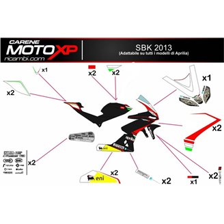 Aufkleber Satz kompatibel mit Aprilia RSV4 2015 - 2020 - MXPKAD8069