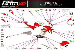 Kit Autocollants compatible avec Aprilia RSV4 2015 - 2020 - MXPKAD8068