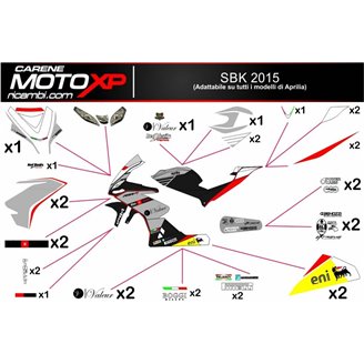 Aufkleber Satz kompatibel mit Aprilia RSV4 2015 - 2020 - MXPKAD8049