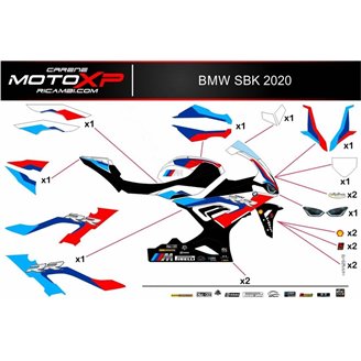 Kit de pegatinas compatible con Bmw S 1000RR 2019 - 2022 - MXPKAD12780