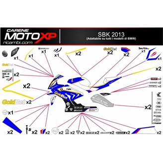 Kit de pegatinas compatible con Bmw S 1000RR 2019 - 2022 - MXPKAD12135