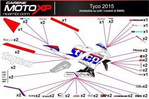 Kit adesivi compatibile con Bmw S 1000RR 2015 - 2018 - MXPKAD8007