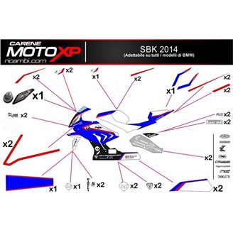 Kit Autocollants compatible avec Bmw S 1000RR 2015 - 2018 - MXPKAD8006