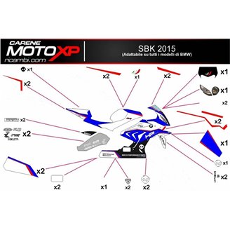 Aufkleber Satz kompatibel mit Bmw S 1000RR 2015 - 2018 - MXPKAD8012