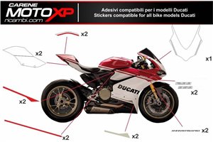 Sticker set compatible with Ducati Panigale V4 V4S V4R 2019 - 2022 - MXPKAD12474