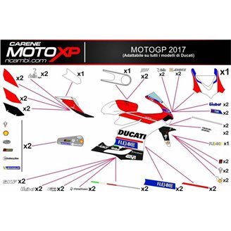 Kit Autocollants compatible avec Ducati Panigale V4 V4S V4R 2019 - 2022 - MXPKAD12483