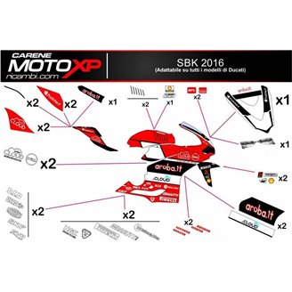 Kit Autocollants compatible avec Ducati Panigale V4S 2018 - 2019 - MXPKAD8668