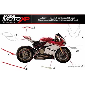 Aufkleber Satz kompatibel mit Ducati Panigale V4S 2018 - 2019 - MXPKAD8656