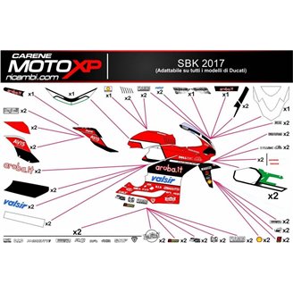 Kit Autocollants compatible avec Ducati 748 916 996 998 - MXPKAD5791