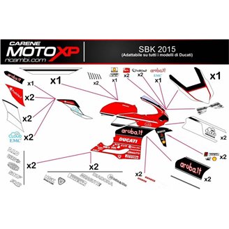 Kit Autocollants compatible avec Ducati 749 999 2003 2004 - MXPKAD8353