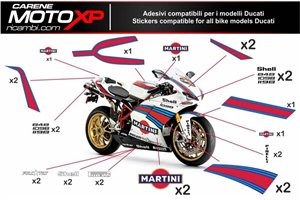 Sticker set compatible with Ducati 848 1098 1198 - MXPKAD8484