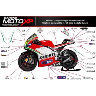 Kit Autocollants compatible avec Ducati 848 1098 1198 - MXPKAD8507