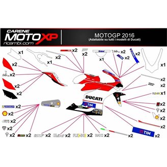 Kit de pegatinas compatible con Ducati 848 1098 1198 - MXPKAD8514