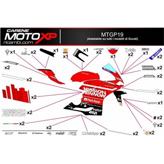 Kit Autocollants compatible avec Ducati 959 1299 Panigale - MXPKAD8610