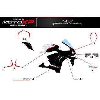 Kit Autocollants compatible avec Ducati Panigale V2 2020 - 2022 - MXPKAD13322