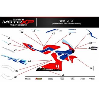 Kit Autocollants compatible avec Honda Cbr 1000 RR 2020 - 2022 - MXPKAD13334