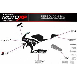 Aufkleber Satz kompatibel mit Honda Cbr 1000 RR 2020 - 2022 - MXPKAD13346