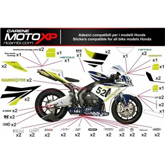 Aufkleber Satz kompatibel mit Honda Cbr 1000 RR 2020 - 2022 - MXPKAD13338