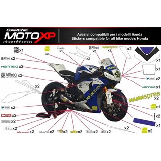 Aufkleber Satz kompatibel mit Honda Cbr 1000 RR 2020 - 2022 - MXPKAD13332