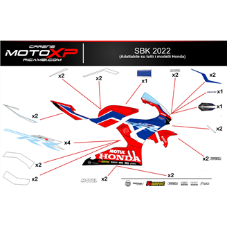 Kit Autocollants compatible avec Honda Cbr 1000 RR 2006 - 2007 - MXPKAD9301