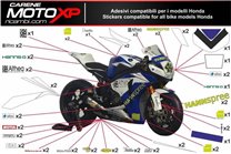 Sticker set compatible with Honda Cbr 1000 RR 2004 - 2005 - MXPKAD9235