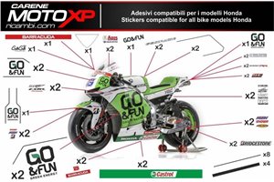 Aufkleber Satz kompatibel mit Honda Cbr 600 RR 2013 - 2019 - MXPKAD9102