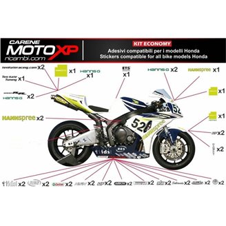 Aufkleber Satz kompatibel mit Honda Cbr 600 F 2001 - 2006 - MXPKAD8800