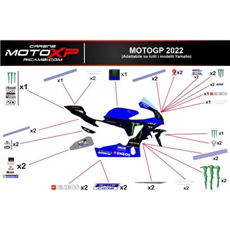 Kit adesivi compatibile con Yamaha R1 2020 - 2022 - MXPKAD12572