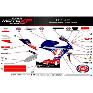 Kit Autocollants compatible avec Yamaha R1 2020 - 2022 - MXPKAD12550