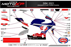Kit adesivi compatibile con Yamaha R1 2020 - 2022 - MXPKAD12550