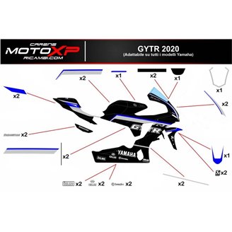 Kit Autocollants compatible avec Yamaha R1 2020 - 2022 - MXPKAD12549