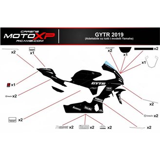 Kit Autocollants compatible avec Yamaha R1 2020 - 2022 - MXPKAD13186