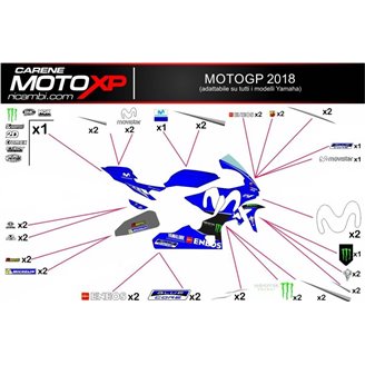 Aufkleber Satz kompatibel mit Yamaha R1 2020 - 2022 - MXPKAD12584