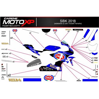 Kit Autocollants compatible avec Yamaha R1 2020 - 2022 - MXPKAD13185