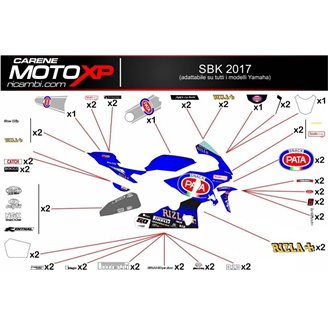 Aufkleber Satz kompatibel mit Yamaha R1 2020 - 2022 - MXPKAD12603