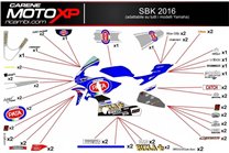 Kit Autocollants compatible avec Yamaha R1 2020 - 2022 - MXPKAD12553